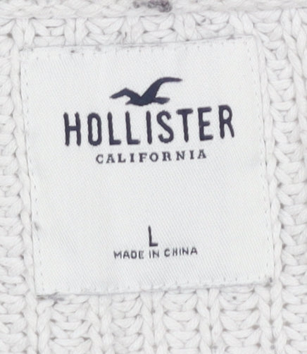 Womens UK Size L Hollister White Pullover Jumper
