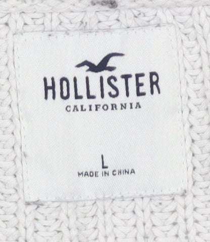 Womens UK Size L Hollister White Pullover Jumper