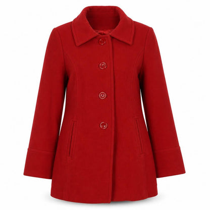 Womens UK Size 8 Planet Red Overcoat