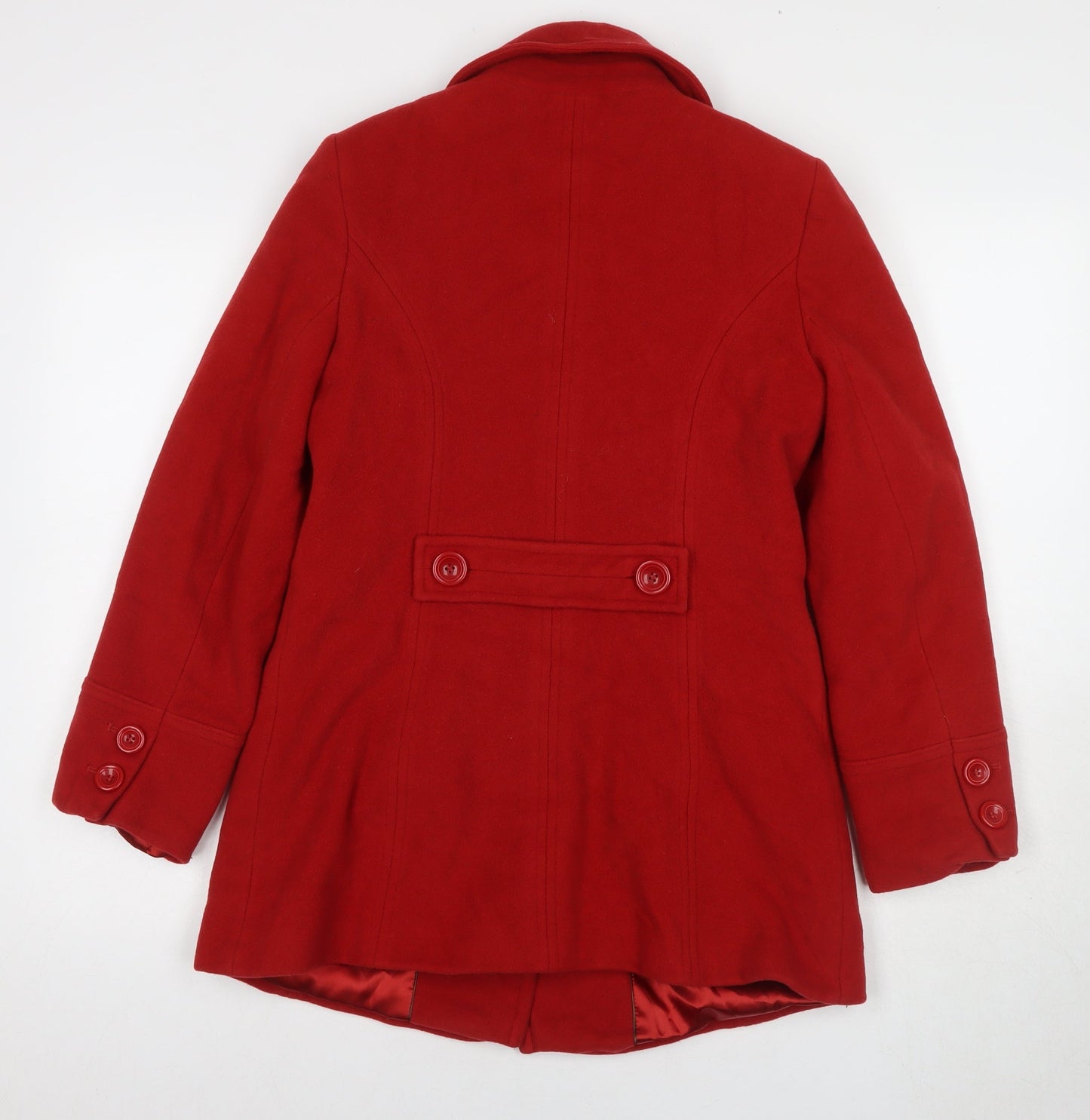 Womens UK Size 8 Planet Red Overcoat