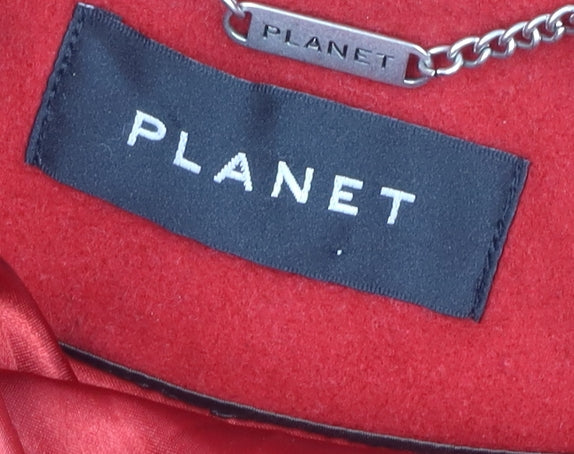 Womens UK Size 8 Planet Red Overcoat