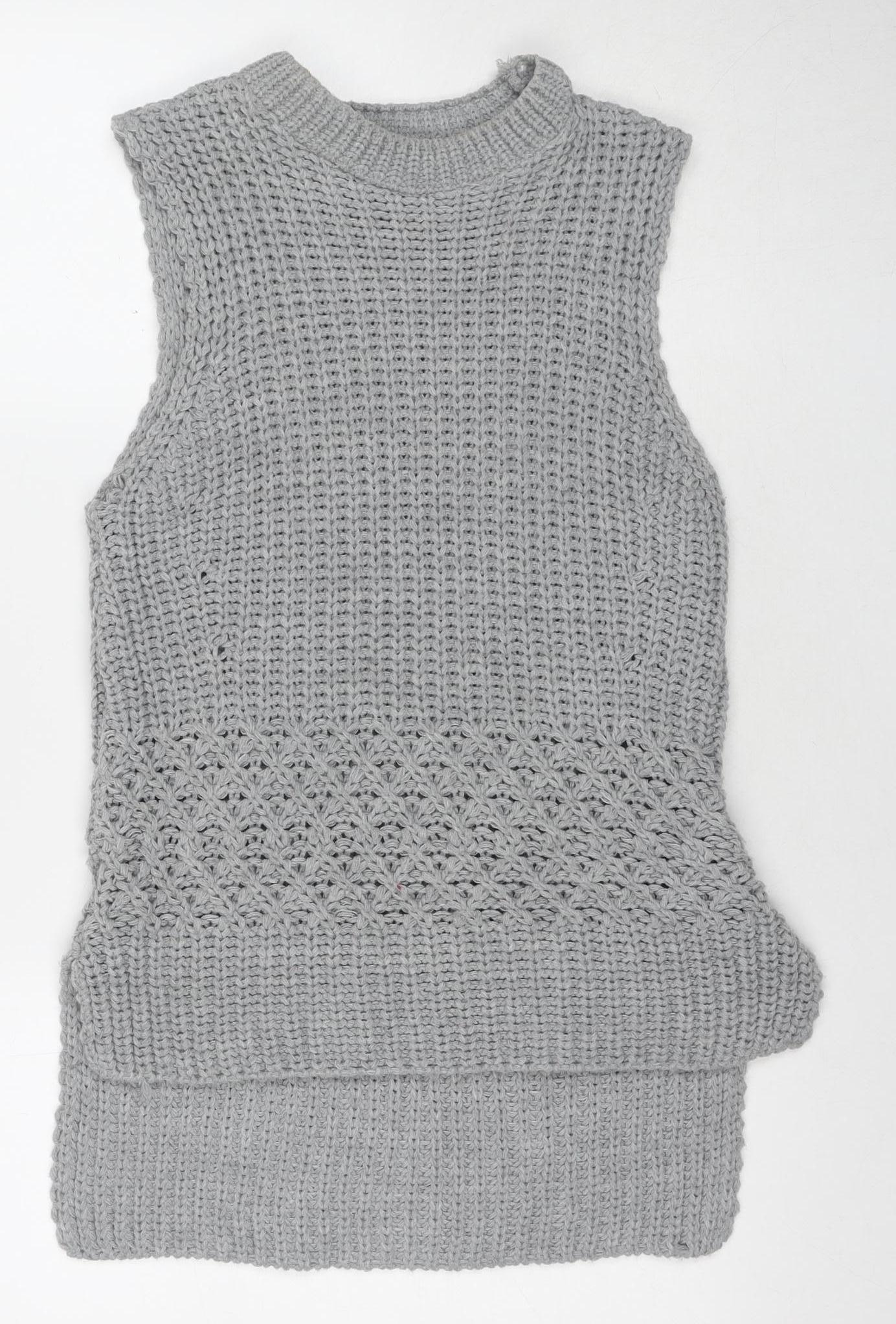 Womens UK Size M/L QED London Grey Vest Jumper