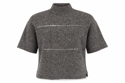 Front view of French Connection Women's Grey High Neck jumper M