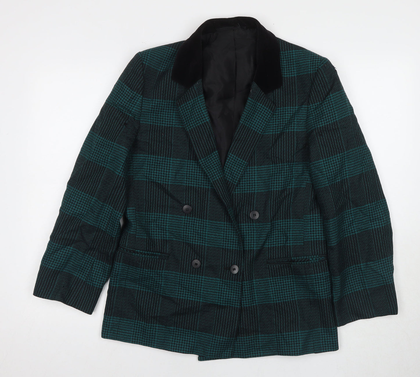 Mia Cassara Women's Plaid Wool Blazer, Size 12, Multicoloured