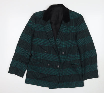 Mia Cassara Women's Plaid Wool Blazer, Size 12, Multicoloured
