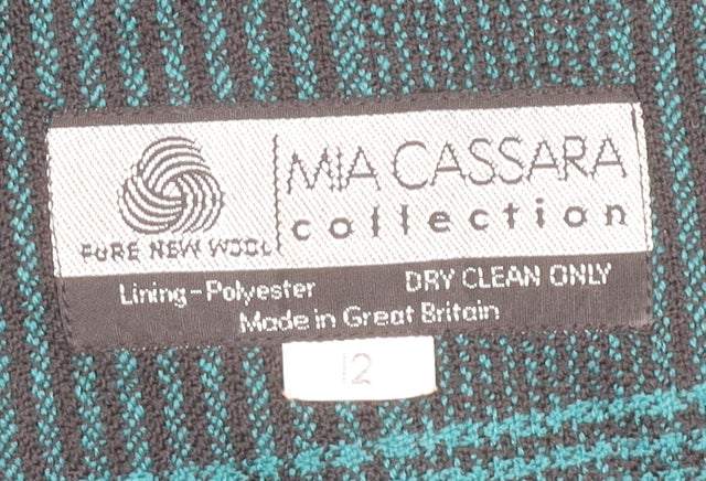 Mia Cassara Women's Plaid Wool Blazer, Size 12, Multicoloured