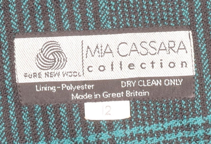 Mia Cassara Women's Plaid Wool Blazer, Size 12, Multicoloured