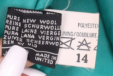 Alexon Women's Green Wool Coat Size 14