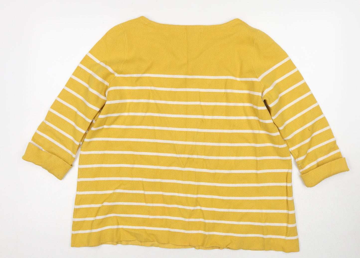 Adrienne Vittadini Women's Yellow Pullover Jumper Size 12