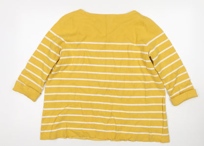 Adrienne Vittadini Women's Yellow Pullover Jumper Size 12