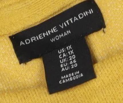 Adrienne Vittadini Women's Yellow Pullover Jumper Size 12