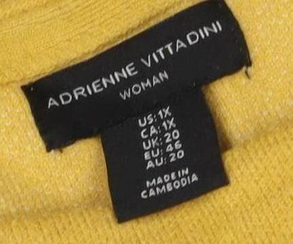 Adrienne Vittadini Women's Yellow Pullover Jumper Size 12