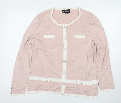 Womens UK Size 10 Marble Pink Cardigan Jumper