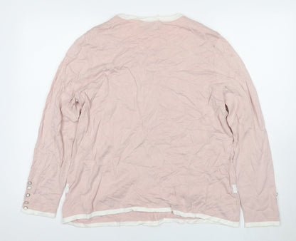 Womens UK Size 10 Marble Pink Cardigan Jumper