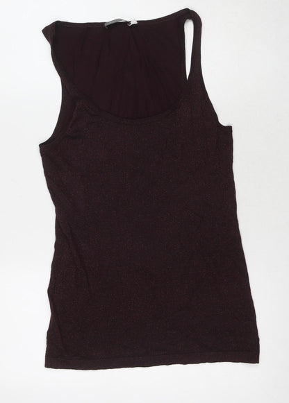 Womens UK Size 12 Mint Velvet Brown Basic Tank