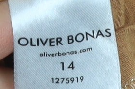Womens UK Size 14 Oliver Bonas Beige Basic T-Shirt