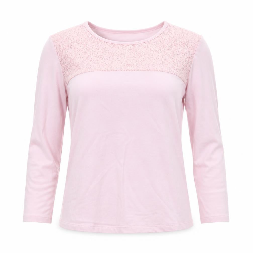 Austin Reed Pink Long Sleeve Women's Crochet Detail Top XS
