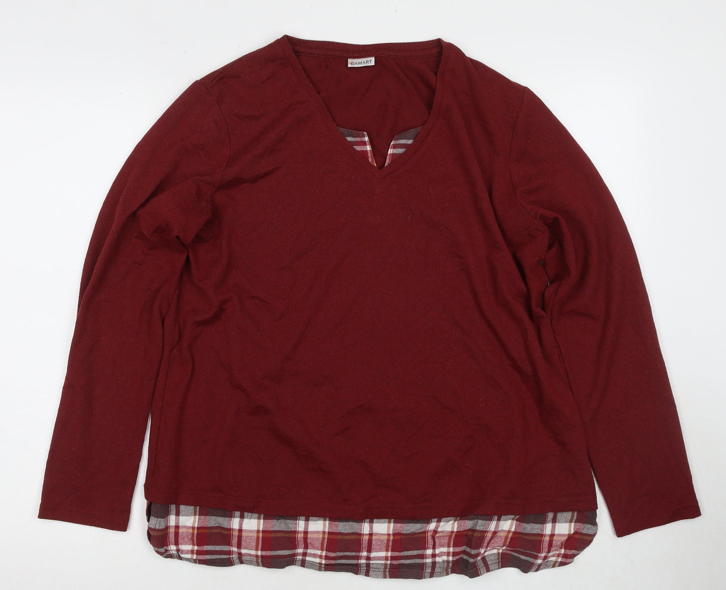 Womens UK Size L Damart Red Pullover Jumper