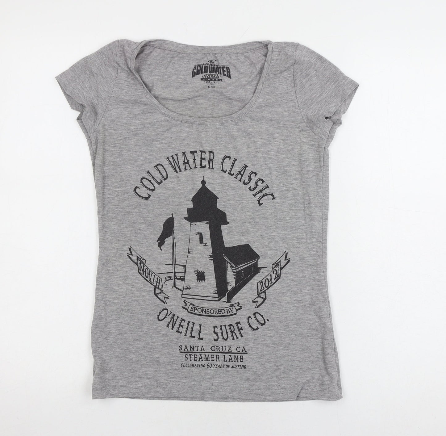 Womens UK Size S O'Neill Grey Basic T-Shirt
