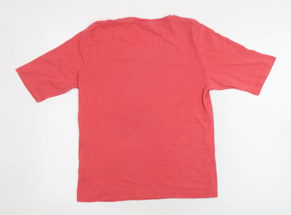 Womens UK Size 12 Cotton Traders Red Basic T-Shirt