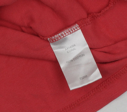 Womens UK Size 12 Cotton Traders Red Basic T-Shirt