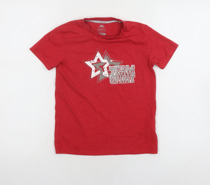 Trespass Boys Red T-Shirt 7-8 Years - Graphic Quick Dry Top