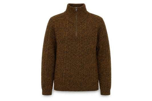 Front view of Tokyo Laundry Brown Cable-Knit Jumper M