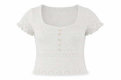Womens UK Size 10 Warehouse White Henley Jumper