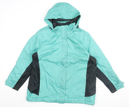 Womens UK Size 18 BM Green Rain Coat
