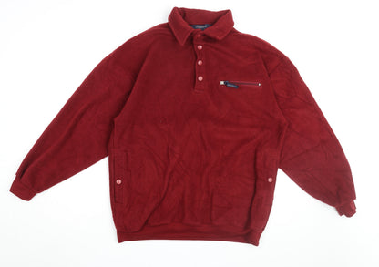 Mens UK Size L Pegasus Red Henley Sweatshirt