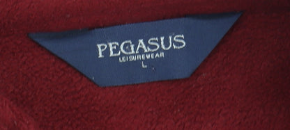 Mens UK Size L Pegasus Red Henley Sweatshirt