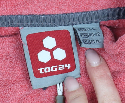 TOG 24 Women's Red Fleece Zip Sweatshirt Size 14-16