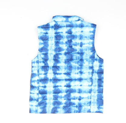 Lands' End Boys Blue Tie Dye Sleeveless Puffer Jacket - Size 8