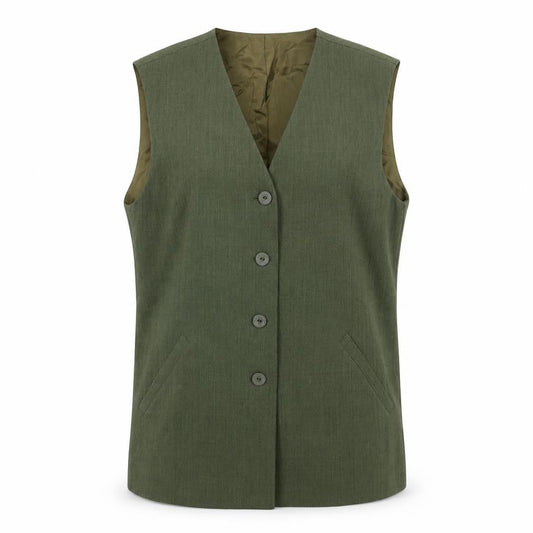 Frank Walder Women's Green Sleeveless Vest, Size 12