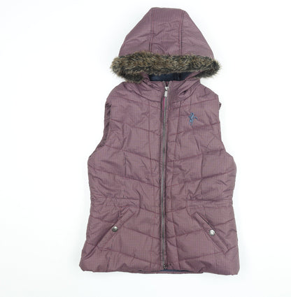 Caldene Women's Purple Check Sleeveless Puffer Waistcoat