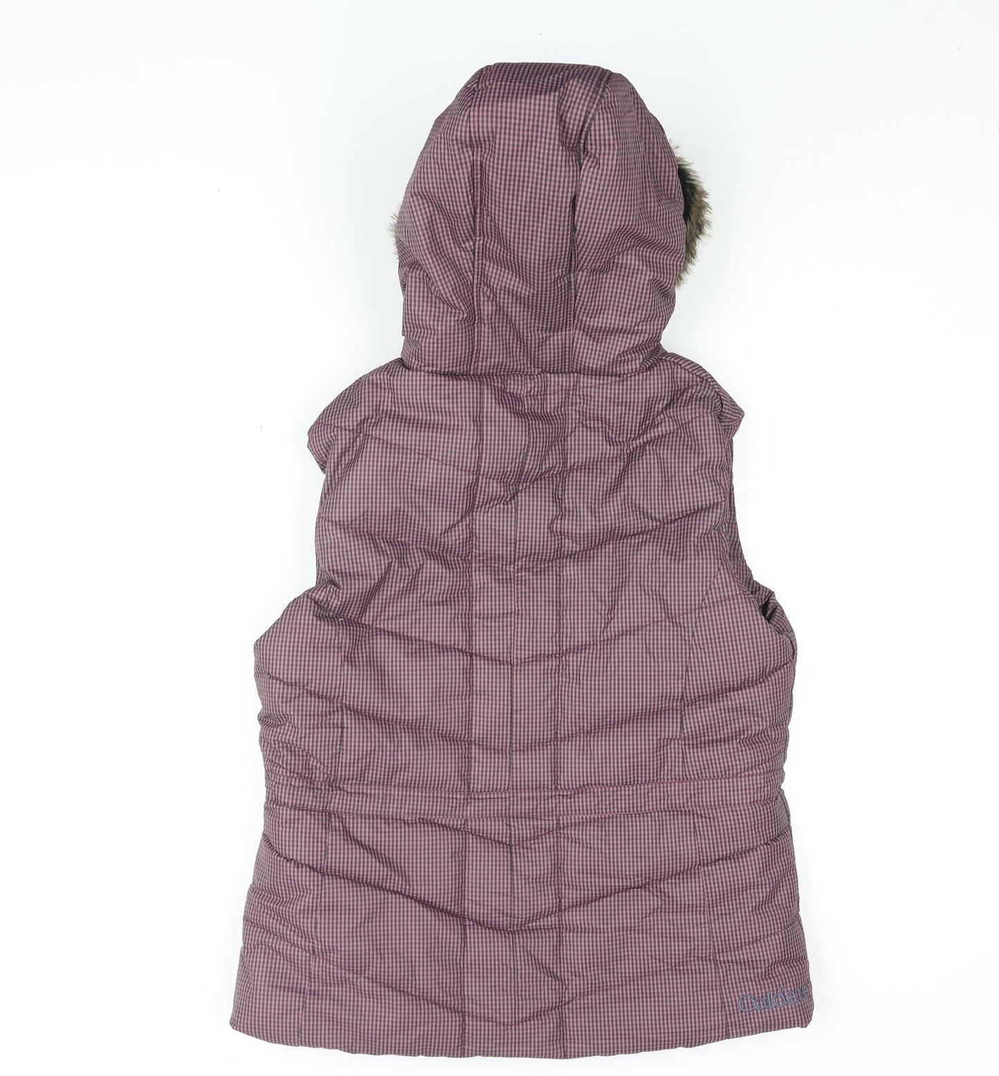 Caldene Women's Purple Check Sleeveless Puffer Waistcoat