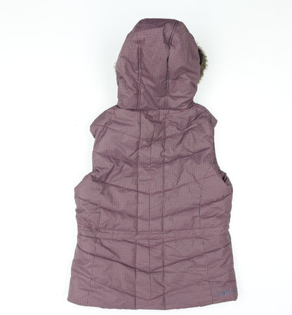 Caldene Women's Purple Check Sleeveless Puffer Waistcoat