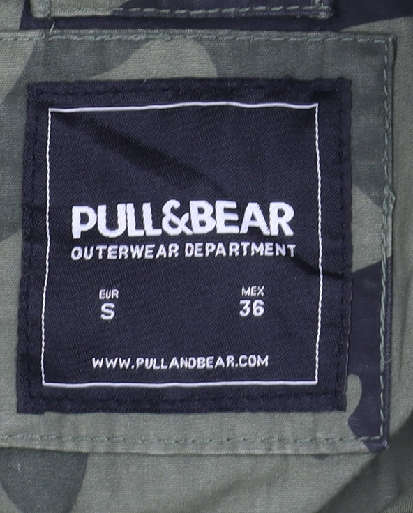 Pull & Bear Women's Green Parka Jacket, Size S