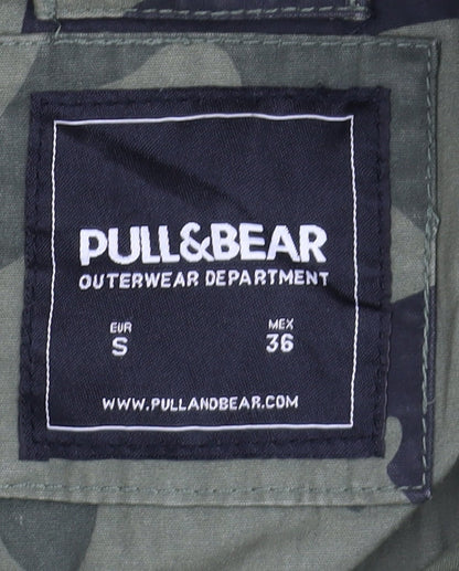 Pull & Bear Women's Green Parka Jacket, Size S