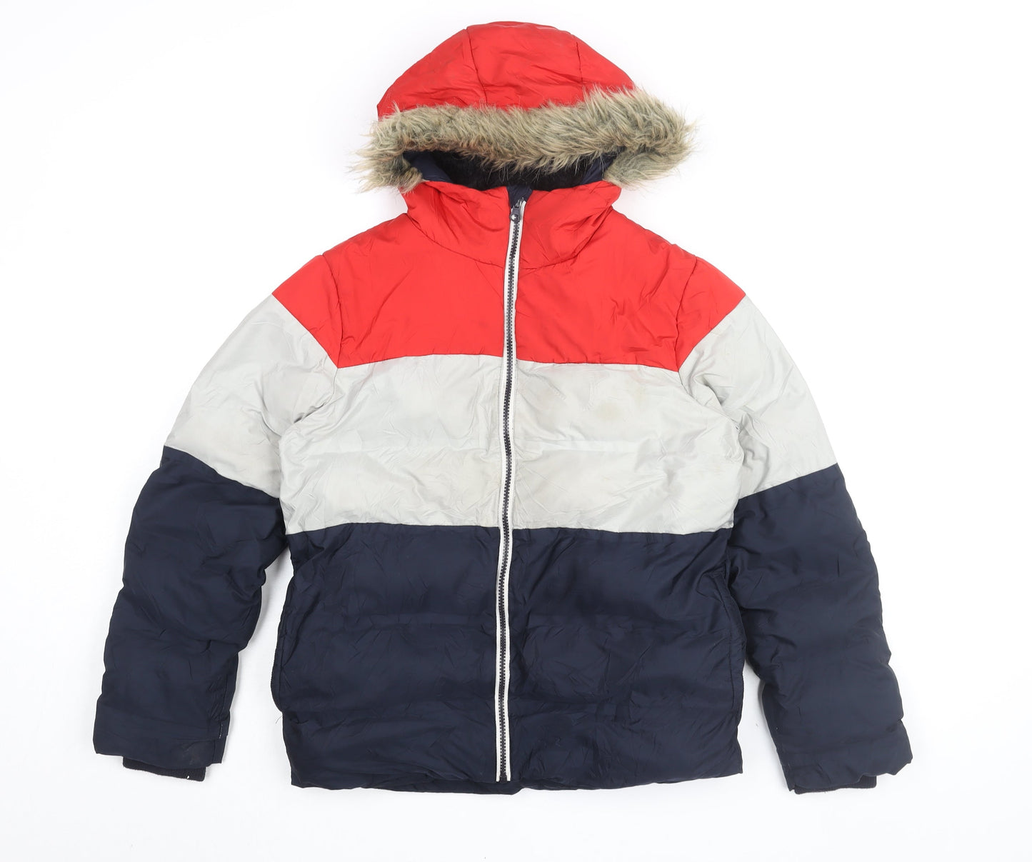 Next Boys Red Colourblock Puffer Jacket 12 Years