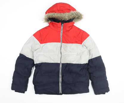 Next Boys Red Colourblock Puffer Jacket 12 Years