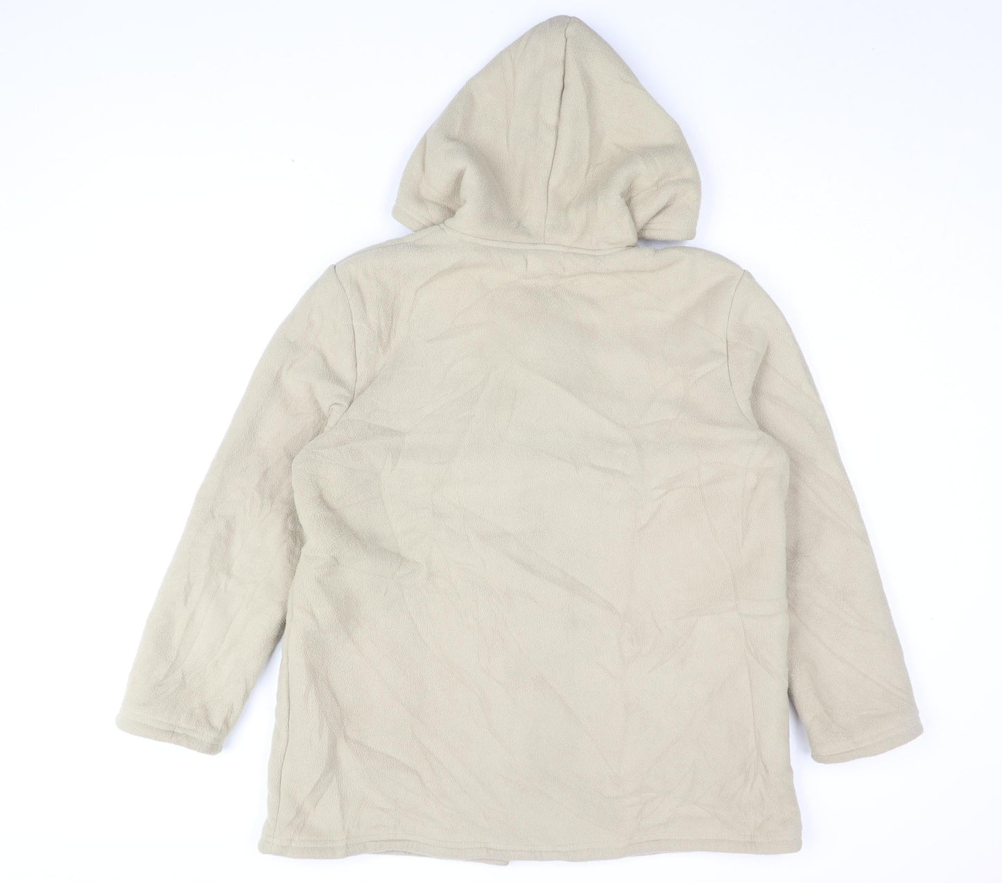 Damart Women's Beige Toggle Hooded Coat Size 14