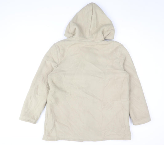 Damart Women's Beige Toggle Hooded Coat Size 14