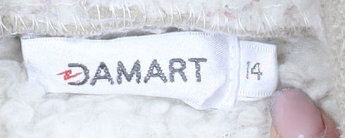 Damart Women's Beige Toggle Hooded Coat Size 14