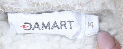 Damart Women's Beige Toggle Hooded Coat Size 14