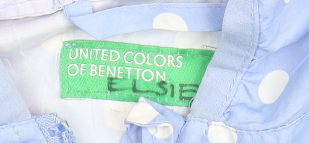 Benetton Girls Blue Polka Dot Windbreaker Jacket 3-4 Years