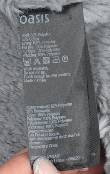 Womens UK Size XS Oasis Black Parka Coat