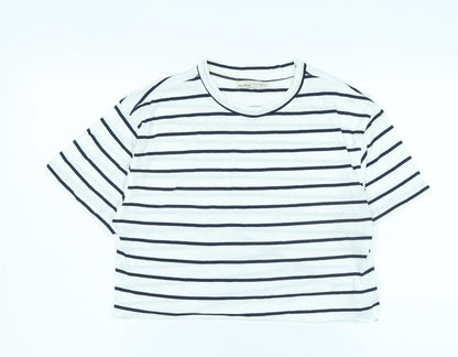Unisex Adults UK Size M Pull & Bear White Cropped T-Shirt