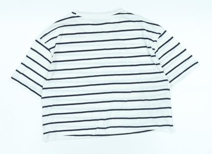Unisex Adults UK Size M Pull & Bear White Cropped T-Shirt