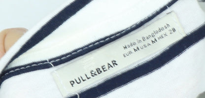 Unisex Adults UK Size M Pull & Bear White Cropped T-Shirt